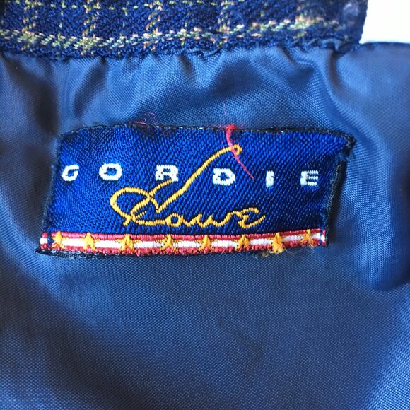 GORDIE HOWE Button Shirt L VINTAGE blue brown plaid embroidered - Picture 12 of 14